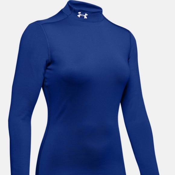 Under Armour XL Fitted Blue Mock Turtleneck Layer - Picture 3 of 9
